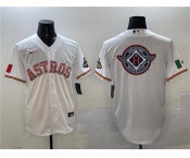 Men's Houston Astros Team Big Logo White Mexico Cool Base Stitched Baseball Jersey