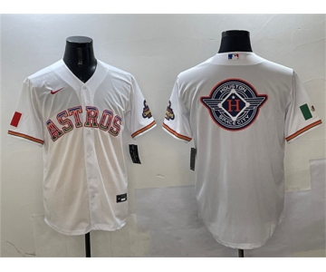 Men's Houston Astros Team Big Logo White Mexico Cool Base Stitched Baseball Jersey