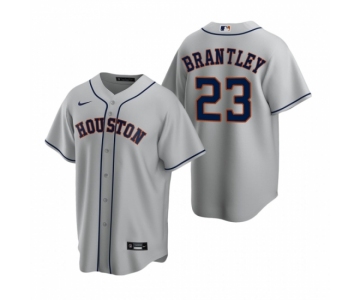Men's Nike Houston Astros #23 Michael Brantley Gray Road Stitched Baseball Jersey