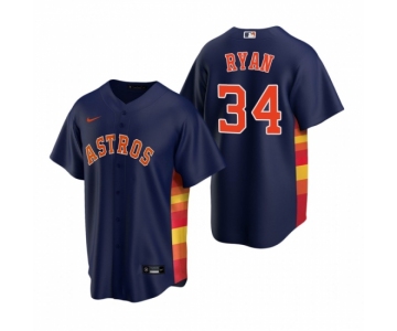 Men's Nike Houston Astros #34 Nolan Ryan Navy Alternate Stitched Baseball Jersey