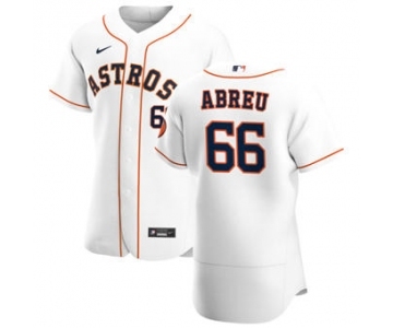 Men's Nike Houston Astros #66 Bryan Abreu White Home 2020 Authentic Player Baseball Jersey
