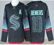 Men's Seattle Kraken #10 Matty Beniers Black Alternate Authentic Jersey Men's Seattle Kraken #10 Matty Beniers Black Alternate Authentic Jersey