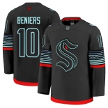 Men's Seattle Kraken #10 Matty Beniers Black Alternate Stitched Hockey Jersey Men's Seattle Kraken #10 Matty Beniers Black Alternate Stitched Hockey Jersey