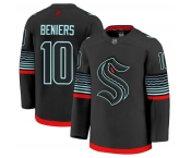 Men's Seattle Kraken #10 Matty Beniers Black Alternate Stitched Hockey Jersey Men's Seattle Kraken #10 Matty Beniers Black Alternate Stitched Hockey Jersey