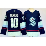 Men's Seattle Kraken #10 Matty Beniers Navy 2024-25 Home Stitched Hockey Jersey