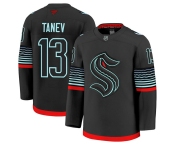Men's Seattle Kraken #13 Brandon Tanev Black Alternate Stitched Hockey Jersey Men's Seattle Kraken #13 Brandon Tanev Black Alternate Stitched Hockey Jersey