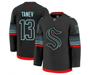 Men's Seattle Kraken #13 Brandon Tanev Black Alternate Stitched Hockey Jersey