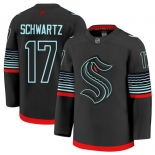 Men's Seattle Kraken #17 Jaden Schwartz Black Alternate Stitched Hockey Jersey Men's Seattle Kraken #17 Jaden Schwartz Black Alternate Stitched Hockey Jersey