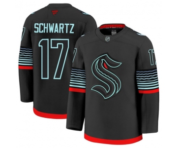 Men's Seattle Kraken #17 Jaden Schwartz Black Alternate Stitched Hockey Jersey