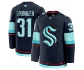 Men's Seattle Kraken #31 Philipp Grubauer Navy 2024-25 Home Stitched Hockey Jersey