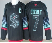 Men's Seattle Kraken #7 Jordan Eberle Black Alternate Authentic Jersey Men's Seattle Kraken #7 Jordan Eberle Black Alternate Authentic Jersey