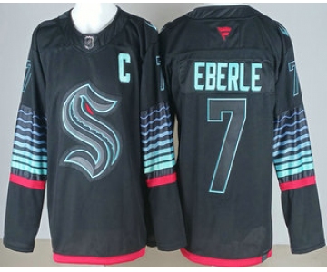 Men's Seattle Kraken #7 Jordan Eberle Black Alternate Authentic Jersey