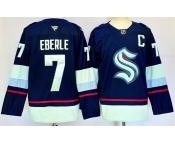 Men's Seattle Kraken #7 Jordan Eberle Navy 2024-25 Home Stitched Hockey Jersey
