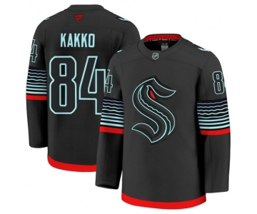 Men's Seattle Kraken #84 Kaapo Kakko Black Alternate Stitched Hockey Jersey