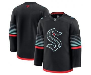 Men's Seattle Kraken Blank Black Alternate Stitched Hockey Jersey