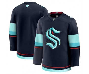 Men's Seattle Kraken Blank Navy 2024-25 Home Stitched Hockey Jersey