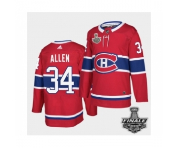 Men's Adidas Canadiens #34 Jake Allen Red Road Authentic 2021 Stanley Cup Jersey