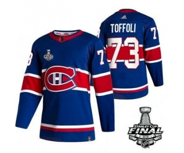 Men's Montreal Canadiens #73 Tyler Toffoli 2021 Blue Stanley Cup Final Stitched Hockey Jersey