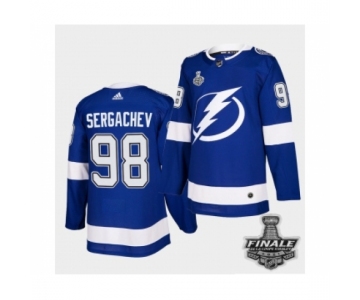 Men's Adidas Lightning #98 Mikhail Sergachev Blue Home Authentic 2021 Stanley Cup Jersey