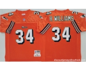 Men's Miami Dolphins #34 Ricky Williams Orange Throwback Stitched Football Jersey