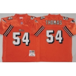 Men's Miami Dolphins #54 Zach Thomas Orange Throwback Stitched Football Jersey