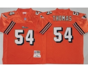 Men's Miami Dolphins #54 Zach Thomas Orange Throwback Stitched Football Jersey