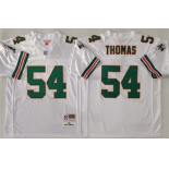 Men's Miami Dolphins #54 Zach Thomas White Throwback Stitched Football Jersey