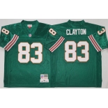 Men's Miami Dolphins #83 Mark Clayton Aqua Throwback Stitched Football Jersey