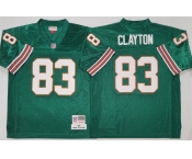 Men's Miami Dolphins #83 Mark Clayton Aqua Throwback Stitched Football Jersey