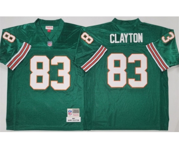 Men's Miami Dolphins #83 Mark Clayton Aqua Throwback Stitched Football Jersey