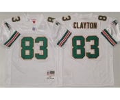 Men's Miami Dolphins #83 Mark Clayton White Throwback Stitched Football Jersey