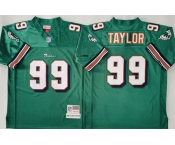 Men's Miami Dolphins #99 Jason Taylor Aqua Throwback Stitched Football Jersey