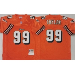Men's Miami Dolphins #99 Jason Taylor Orange Throwback Stitched Football Jersey