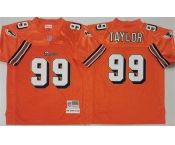 Men's Miami Dolphins #99 Jason Taylor Orange Throwback Stitched Football Jersey