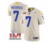 Men's Los Angeles Rams #7 Bob Waterfield Bone 2022 Super Bowl LVI Vapor Limited Stitched Jersey