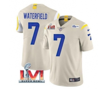 Men's Los Angeles Rams #7 Bob Waterfield Bone 2022 Super Bowl LVI Vapor Limited Stitched Jersey