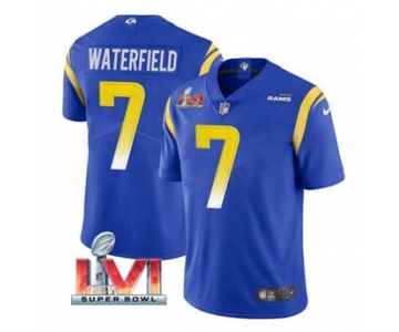 Men's Los Angeles Rams #7 Bob Waterfield Royal 2022 Super Bowl LVI Vapor Limited Stitched Jersey