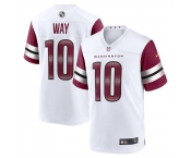 Men's Washington Commanders #10 Way Game White Stitched Football Jersey