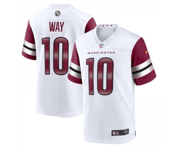 Men's Washington Commanders #10 Way Game White Stitched Football Jersey