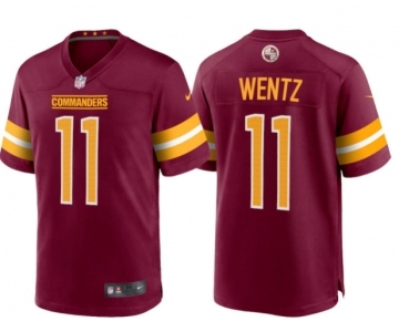 Men's Washington Commanders #11 Carson Wentz 2022 Burgundy Game Stitched Jersey