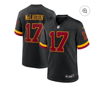 Men's Washington Commanders #17 Terry McLaurin Black Nike Hail Raiser Game Stitched Jersey
