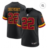Men's Washington Commanders #22 Jacory Croskey-Merritt Black Nike Hail Raiser Game Stitched Jersey