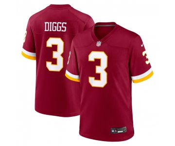 Men's Washington Commanders #3 Diggs Red  Nike Hail Raiser Game Stitched Jersey