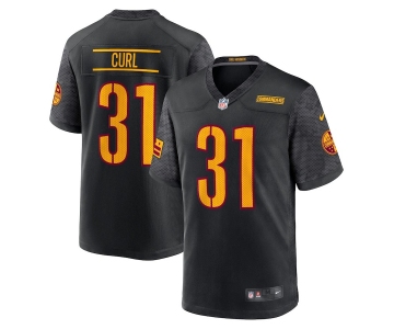Men's Washington Commanders #31 Kamren Curl 2022 Black Game Stitched Jersey
