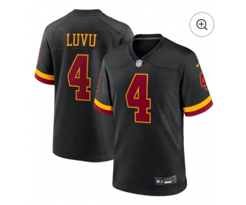 Men's Washington Commanders #4 Frankie Luvu Black Nike Hail Raiser Game Stitched Jersey