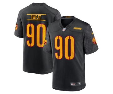 Men's Washington Commanders #90 Montez Swea 2022 Black Game Stitched Jersey