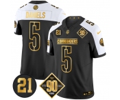 Men Washington Commanders 5 Jayden Daniels Black Gold F U S E 90th 26 Sean Taylor Patch Vapor Limited Stitched Football Jersey