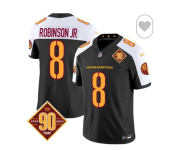 Men Washington Commanders #8 Brian Robinson Jr  Black White F U S E 2024  Limited Stitched Football Jersey