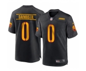 Mens Washington Commanders #0 Mike Sainristil Black Alternate Vapor Limited Jersey