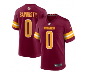 Mens Washington Commanders #0 Mike Sainristil Nike Burgundy Team Color Vapor Limited Jersey